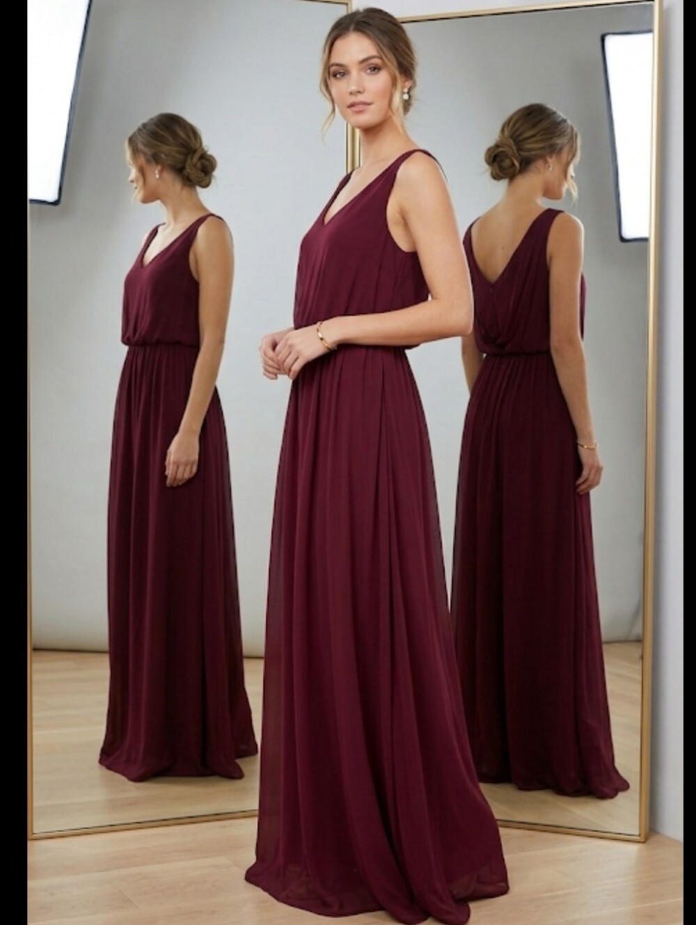 Burgundy Maxi Dress Sz L Show Me Your MuMu Jenn New